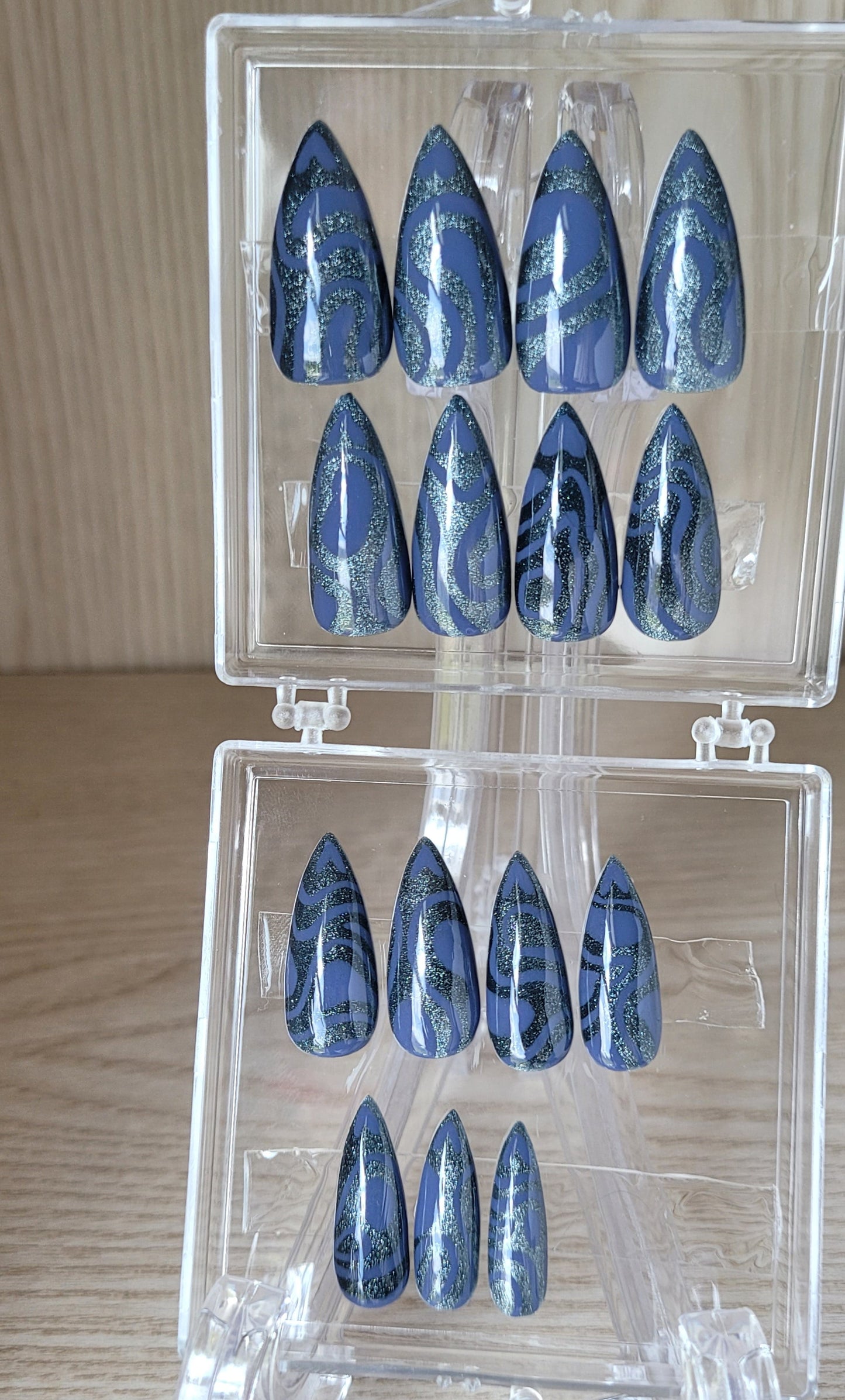 Cat Eye - Midnight Mist Swirl Stiletto Press - On